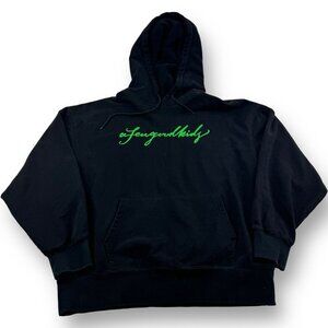 A Few Good Kids Black w/ Green Spellout Logo Thick Heavy Hooded Sweatshirt XL